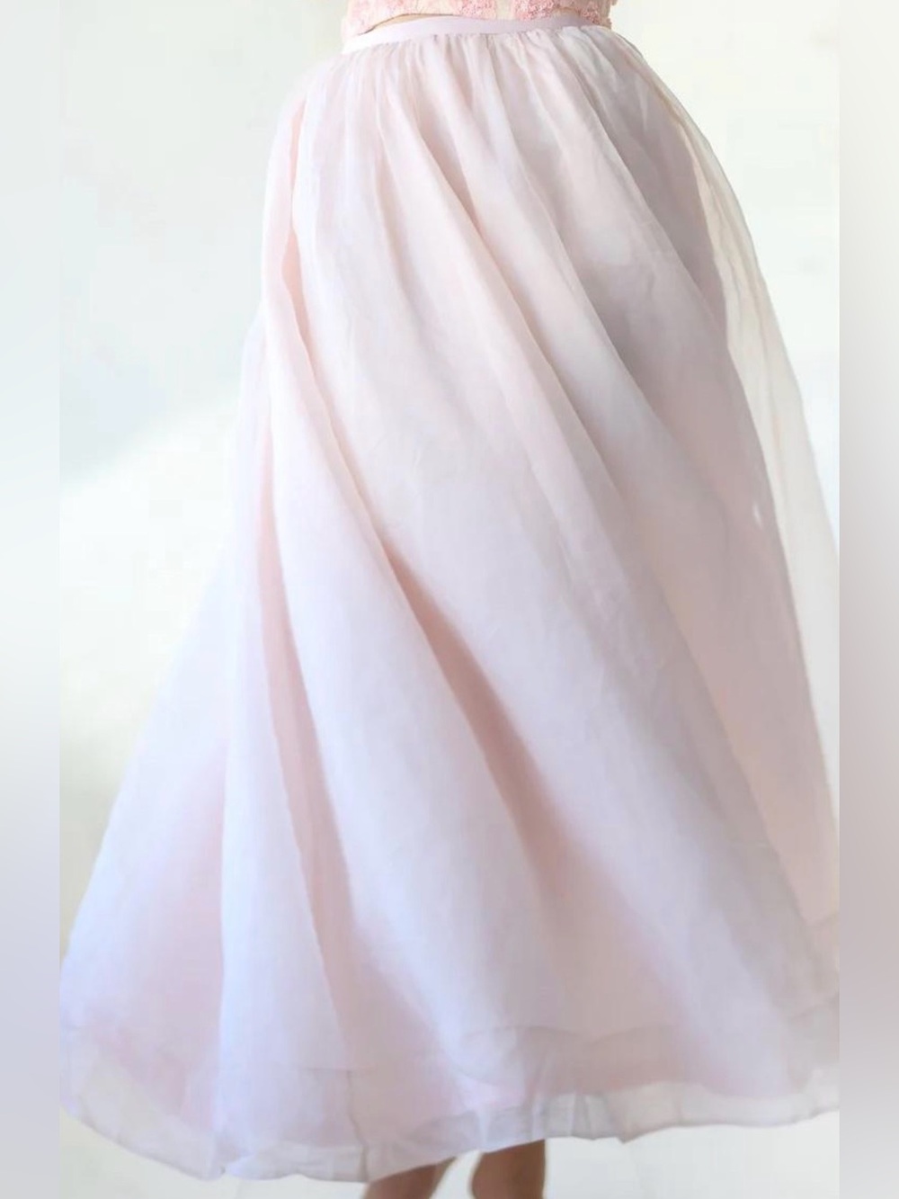 DKNY Vintage Early 00s Pink Silk Maxi Twirl Skirt Sz 14
